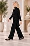 Women's fisherman neck zippered knitwear set - 2