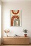 Belts and Textures White Wood Framed Mdf Painting - Abstract Earth Tones Living Room Decor Huhu3287 - Single Painting White Frame