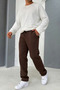Men's Brown 3 Thread Combed Cotton Comfortable Fit Cotton Premium Sweatpants - 2