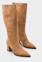 Lyda Pointed Toe Thick Heeled Half Zipper Stylish Women's Boots