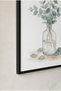 Eucalyptus Branches and Glass Bottle Black Wood Framed Mdf Painting - Spa and Botanical Bathroom Decor Huhu3249 - Single Painting Black Frame - 3