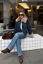 Navy Blue Embroidered Coat with Removable Fur Detail - 100017 - 3