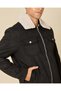 Men Black Plain Suede Jacket - 4