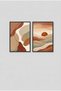 2-Piece Terracotta and Sun Black Wooden Framed Mdf Living Room Painting Set Huhu3303 - Double Painting Set Black Frame - 2