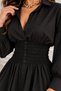 New Season Women's Long Sleeve Collared Tricot Dress with Elastic Waist - 2