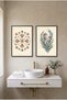 2-Piece Starfish and Seahorse Black Wooden Framed Mdf Bathroom Painting Set Huhu3272 - Double Painting Set Black Frame