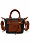 Women's Daily Hand and Shoulder Bag Black Tan – with Zipper Pocket and Strap