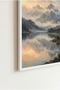 Foggy Mountains and Lake White Wooden Framed Mdf Painting - Foggy Nature Scenery Living Room Decor Huhu3291 - Single Painting White Frame - 3