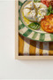 Burrata and Tomato Plate Wooden Framed Mdf Table - Italian Tableware Kitchen Decor Huhu3219 - Single Table Natural Wood Frame - 3