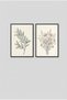 2-Piece Olive Branch and Wildflower Black Wooden Framed Mdf Living Room Table Set Huhu3306 - Double Table Set Black Frame - 2