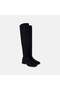 Women's Black Square Toe Over-The-Knee Stretch Boots
