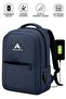 ®   Navy Blue Laptop Backpack, Notebook Bag with Computer-Protected Internal Compartment, Organizer Pocket