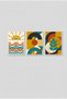 3-Piece Mid-Century Geometric White Wood Framed Mdf Painting Set - Living Room Wall Decor Huhu3318 - Triple Painting Set White Frame - 2