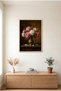 Peonies in Vase Wooden Framed Mdf Painting - Vintage Still Life Flowers Living Room Decor Huhu3297 - Single Painting Natural Wood Frame