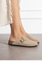 Eliz Women's Leather Black Comfortable Cork Sole Daily Sabo Daily Boston Slippers - 2