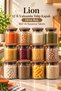 Lion 12-Piece Vacuum Tulip Lid Medium Size 900 ml Jar Set