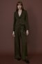 High Waist Striped Wide Leg Khaki Trousers - 4