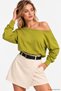 Women's Oil Green Dropped Shoulder Modal Blouse - 2