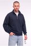 Men's navy blue turtleneck 3-thread fleece-lined oversized sweatshirt - 3