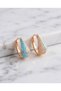 Isola Blue Enamel Zircon Stone Drop Shaped Hoop Steel Xuping Earrings