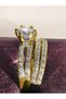طقم خواتم ذهبية مرصعة بالزركونيا اللامعة - 4