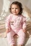Baby Girl Pink Heart Printed Ruffle Sweatshirt and Trousers Set - 100% Cotton Stylish Two-Piece Combination - 3
