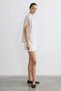 Striped Low Sleeve Ecru Shirt - 3