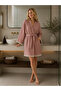 Muslin Peshtemal Kimono Bathrobe Short - 100% Cotton, Natural Texture