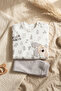 100% Cotton Ribbed Hello Friend Dog Embroidered Alphabet Patterned Baby Boy 2-Piece Top and Bottom Set - 4