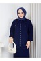 Women's Jacket Skirt Navy Blue Knitwear Double Set Standard Size - 5