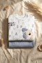 100% Cotton Ribbed Hello Friend Dog Embroidered Alphabet Patterned Baby Boy 2-Piece Top and Bottom Set - 6