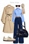 Midnight Navy |   Night Blue Women's Shoulder Bag with Gold Accessories and Eyelet Detail Ref.672466 - 7