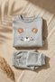 Leo Comfort Gray Lion Figured 100% Cotton Premium Baby Boy Tracksuit Set - 5