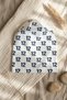Unisex White 12 Typographic Patterned Cotton Slouchy Beanie Hat - Modern Street Style Design 2-4 Years - 3