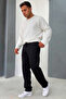 Men's Black 3 Thread Combed Cotton Comfortable Fit Cotton Premium Sweatpants