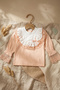 Somon Aria Vintage Lace Detailed 100% Cotton Ruffled Baby Set - Stylish and Soft Baby Top and Bottom - 5
