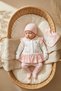 Mia Flora 5-Piece Baby Hospital Release Set - Powder Pink Floral Embroidered Ribbed Cotton Baby Set