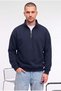 Men's navy blue turtleneck 3-thread fleece-lined oversized sweatshirt - 2