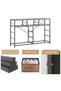 10-Drawer Fabric Dresser TV Stand, 45 in Long Chest of Drawers with Wood-Grain Top and Steel Frame, Storage Unit for Bedroom Living Room Closet Entryway, Tiger Grain - 6