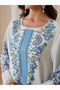 Blue Print Maxi Jalabiya Dress for Women - 6