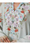 Teal Floral Maxi Jalabiya Dress with Sequin Sleeves - 6