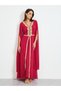 Embroidered Maxi Kaftan Dress with Long Sleeves
