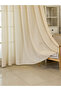 1-Piece Textured Non-Blackout Curtain, 140x260cm Beige - 3