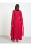 Embroidered Maxi Kaftan Dress with Long Sleeves - 5