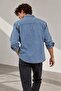 Light Blue Premium Tok Fabric Double Pocket 90S Men's Denim Jeans Shirt - 3