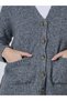 Grey Pocket Details V-Neck Regular Fit Cardigan - 4
