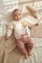 Aria Bloom Baby Girl Ruffle Detailed Heart Patterned Top and Bottom Set - %100 Cotton Dusty Rose & Cream Swea - 3