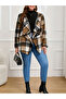 Plus Size Plaid Wrap Cardigan Coat - 3