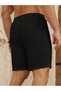 Black Solid Knee-Length Casual Shorts - 2