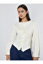 Cream Solid Asymmetric Hem Casual Top